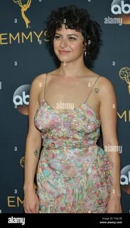 Actress Alia Shawkat arrives for the 68th annual Primetime Emmy Awards.