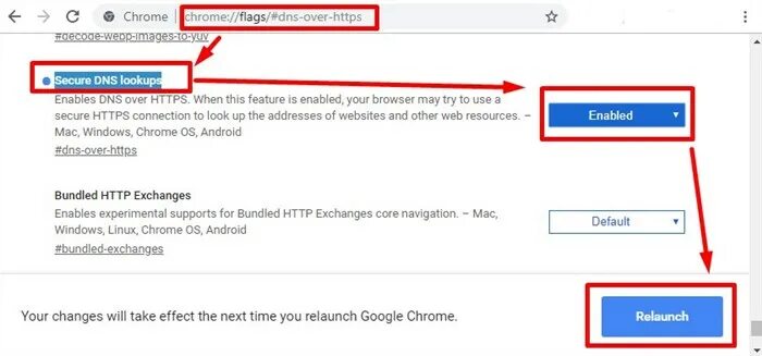 Changing dns