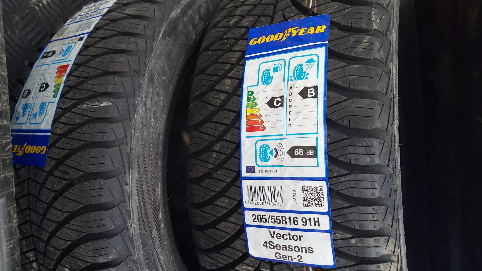 Gislaved premium control 205 55r16 91h. Goodyear vector 4seasons Gen-3 этикетка.