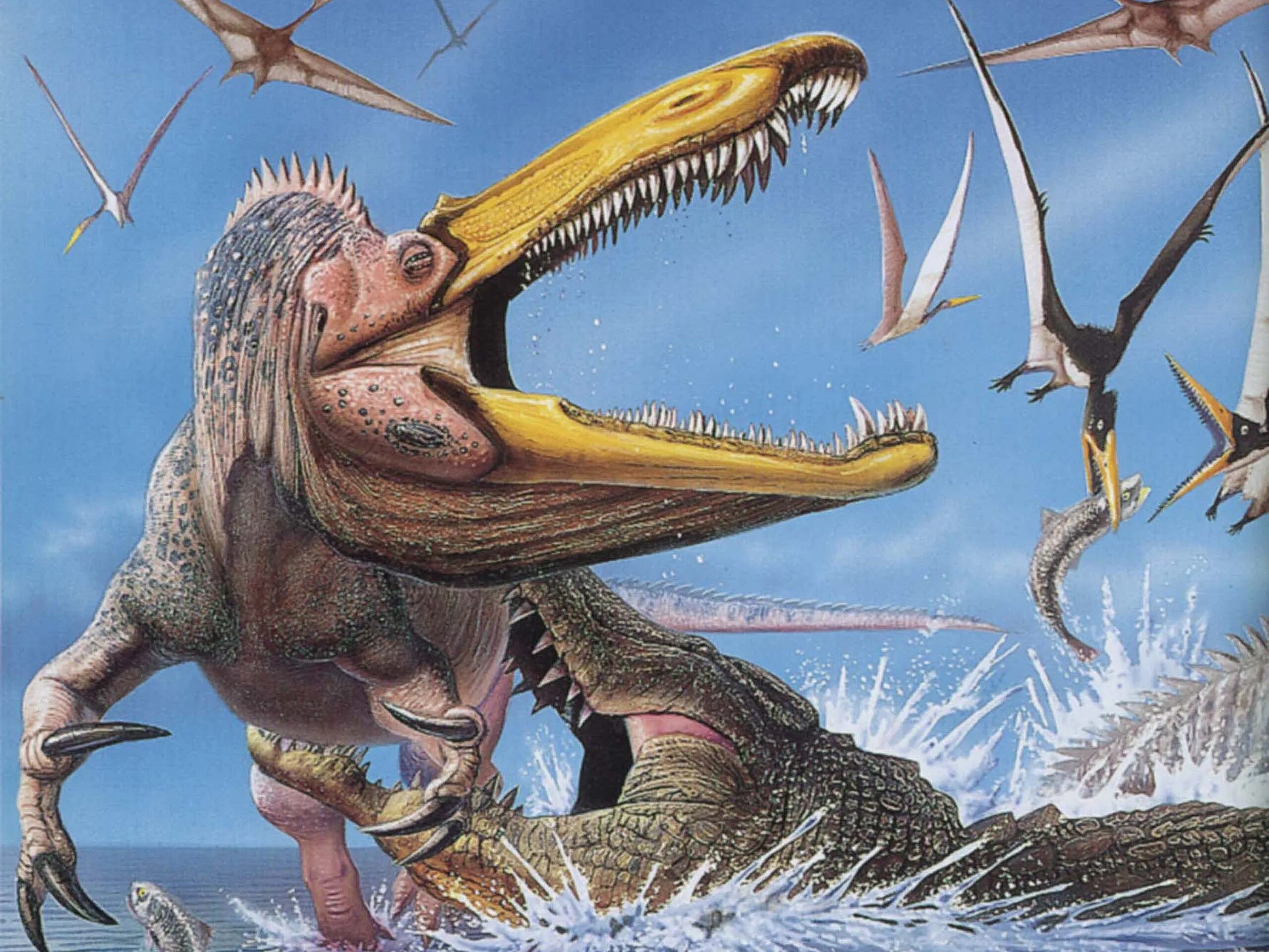 Динозавры это животные. Джон Сиббик динозавры. Зухомим динозавр. Тираннозавр Луис Рей. Древний крокодил Саркозух.