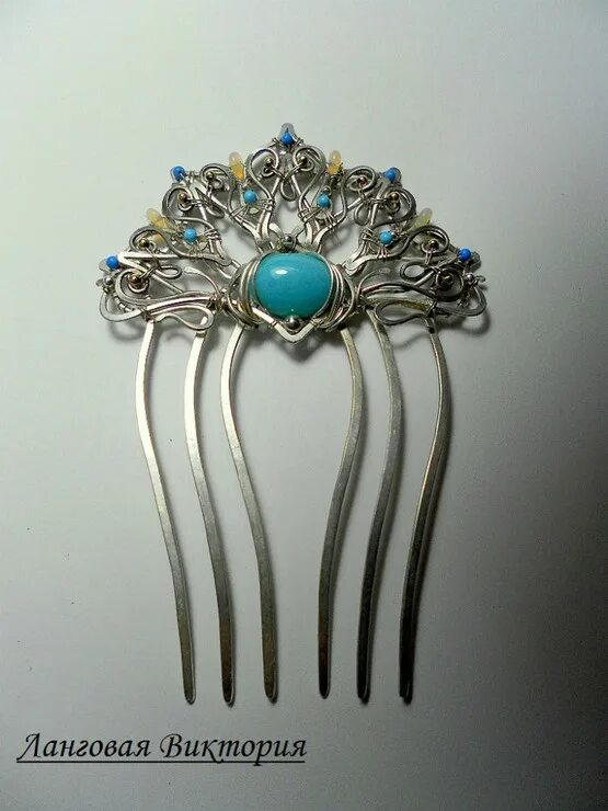 сутажная заколка. гребень для волос с эмалью. гребень ундины. гребень valexa р 22. старинный гребень для волос.