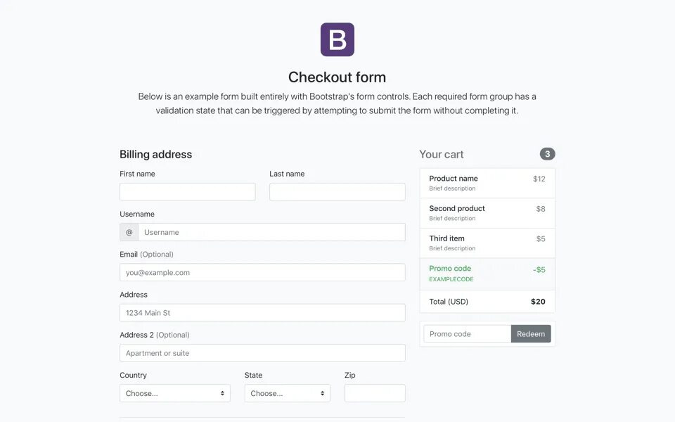 Example page. Bootstrap. bootstrap form. bootstrap examples. анкета html bootstrap.