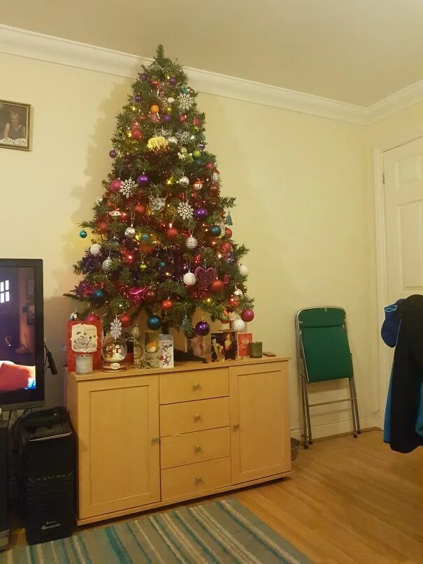 где поставить елку в доме. елка в доме. елка в доме. украсить елку по феншую. новогодняя елка в маленькой комнате.