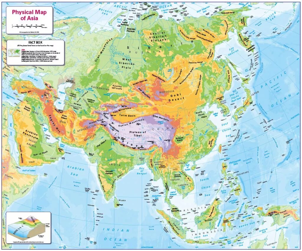 Asia physical Map. Физ карта Азии. Физическая карта Южной Азии. Физическая карта Евразии.