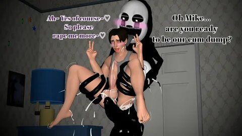 text, ahe gao, cum, double peace sign, futamale, michael afton, nightmario...