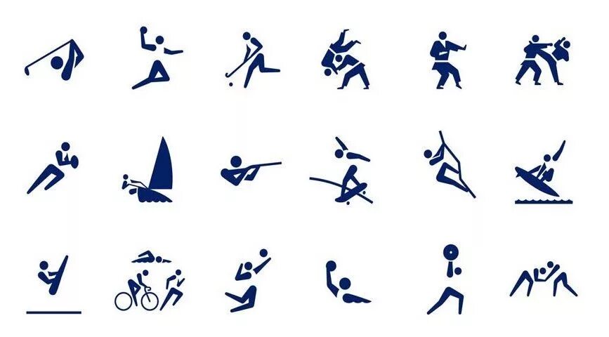 Какие есть спортивные знаки. Пиктограммы Олимпийских игр Токио 2020. Пиктограммы Олимпийских видов спорта Токио.