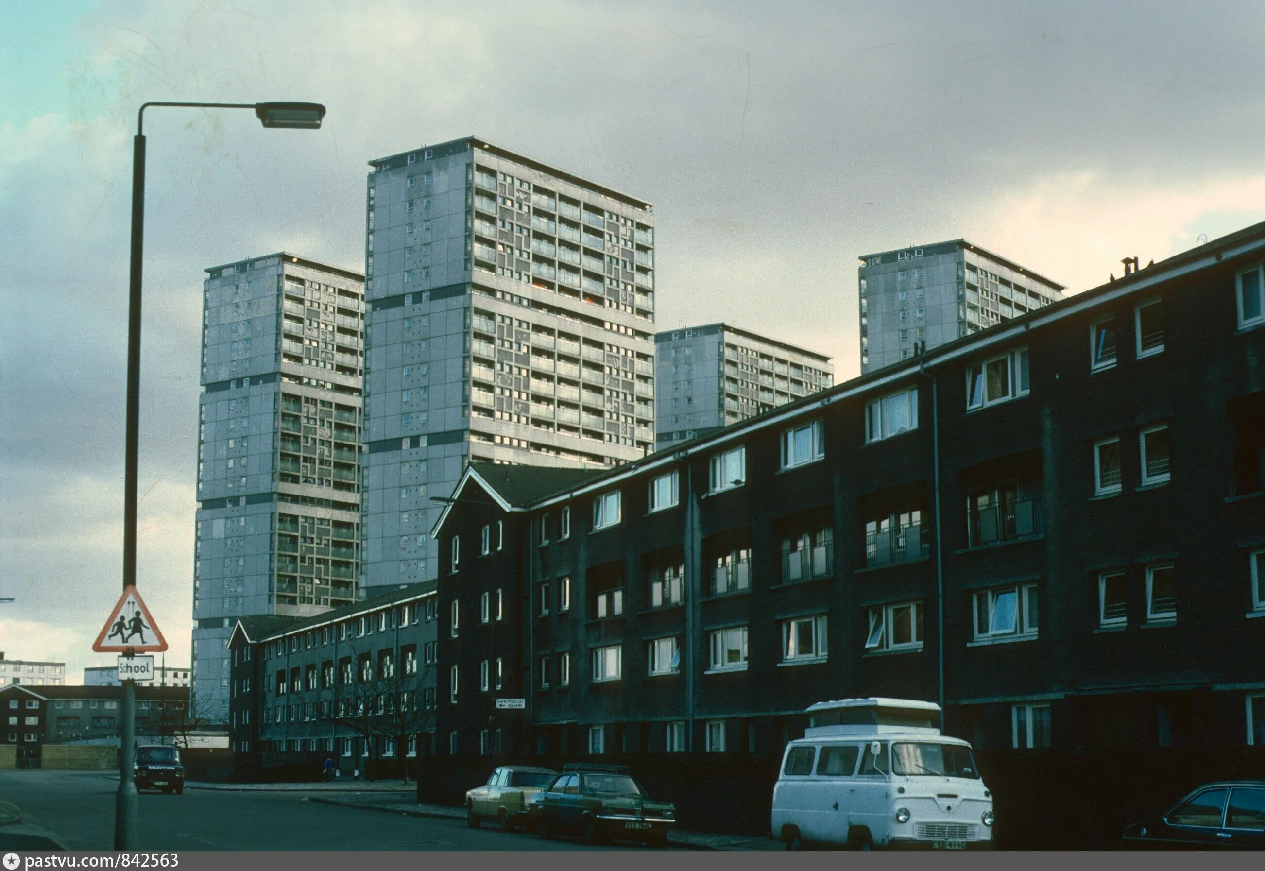 Gorbals Glasgow. Red Road Flats Glasgow. District Gorbals. 24 stories