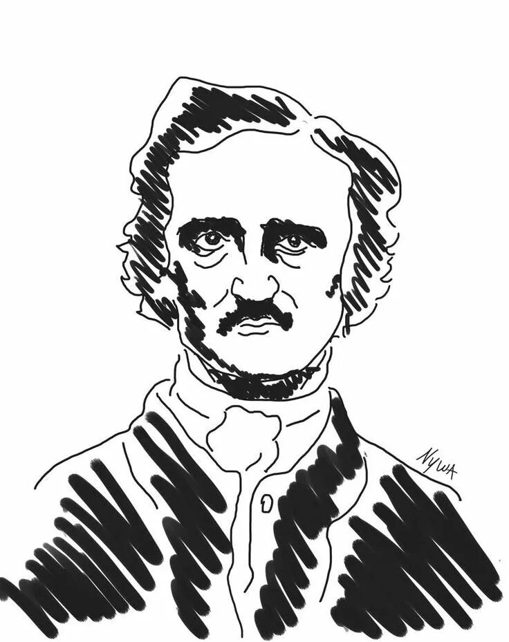 Edgar Allan POE portrait. Аллан по клипарт. Рисунок эдгара