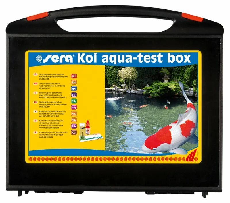 Набор тестов для воды Sera Aqua-Test-Box. Тесты для аквариума Sera набор. Комплект для теста воды. Чемоданчик по тест воды. Набор для теста воды