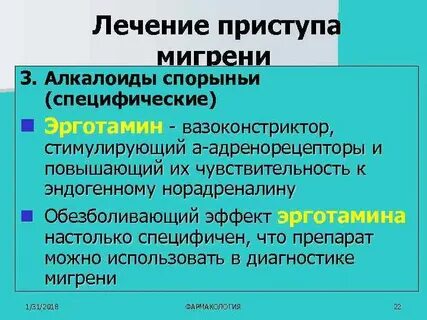 Лечение приступа мигрени