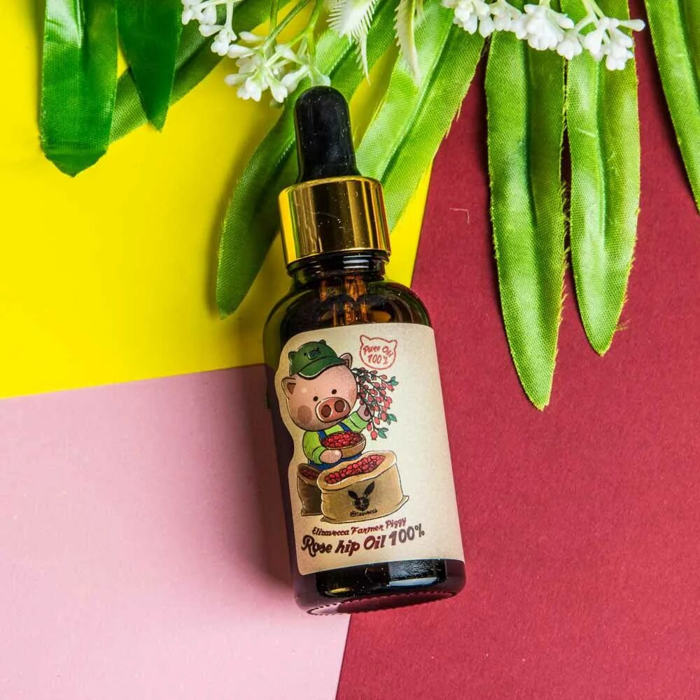 Масло Elizavecca Farmer Piggy Rose Hip Oil 100%. Elizavecca масло шиповника 30 мл.. Масло шиповника для лица и тела Elizavecca Farmer Piggy Rosehip Oil 100%, 30 мл. Elizavecca, Farmer Piggy Rose Hip Oil, 30 мл. Корейское масло для волос