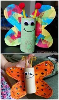 Бабочка из втулки бумаги