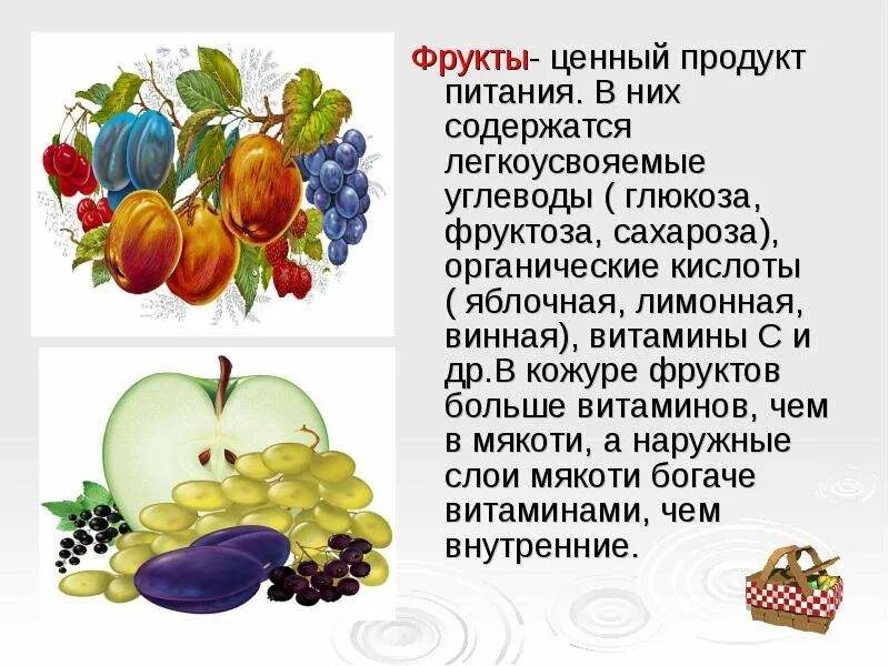 Фрукты и овощи в которых содержится вода. Углеводы в фруктах. фрукты с легкоусвояемые углеводы. углеводы в ягодах. краткое описание фрукта.