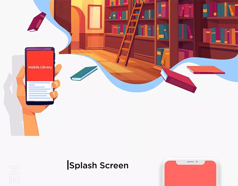 Мобильная библиотека картинки. App Library. Баннер библиотека