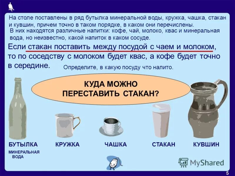 поставь стакан на место