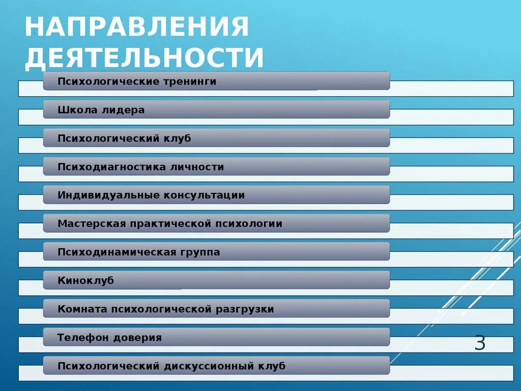 Тенденции 5 букв. Направления деятельности. Название психологического клуба. Направления психологической работы. Направления деятельности психолога.