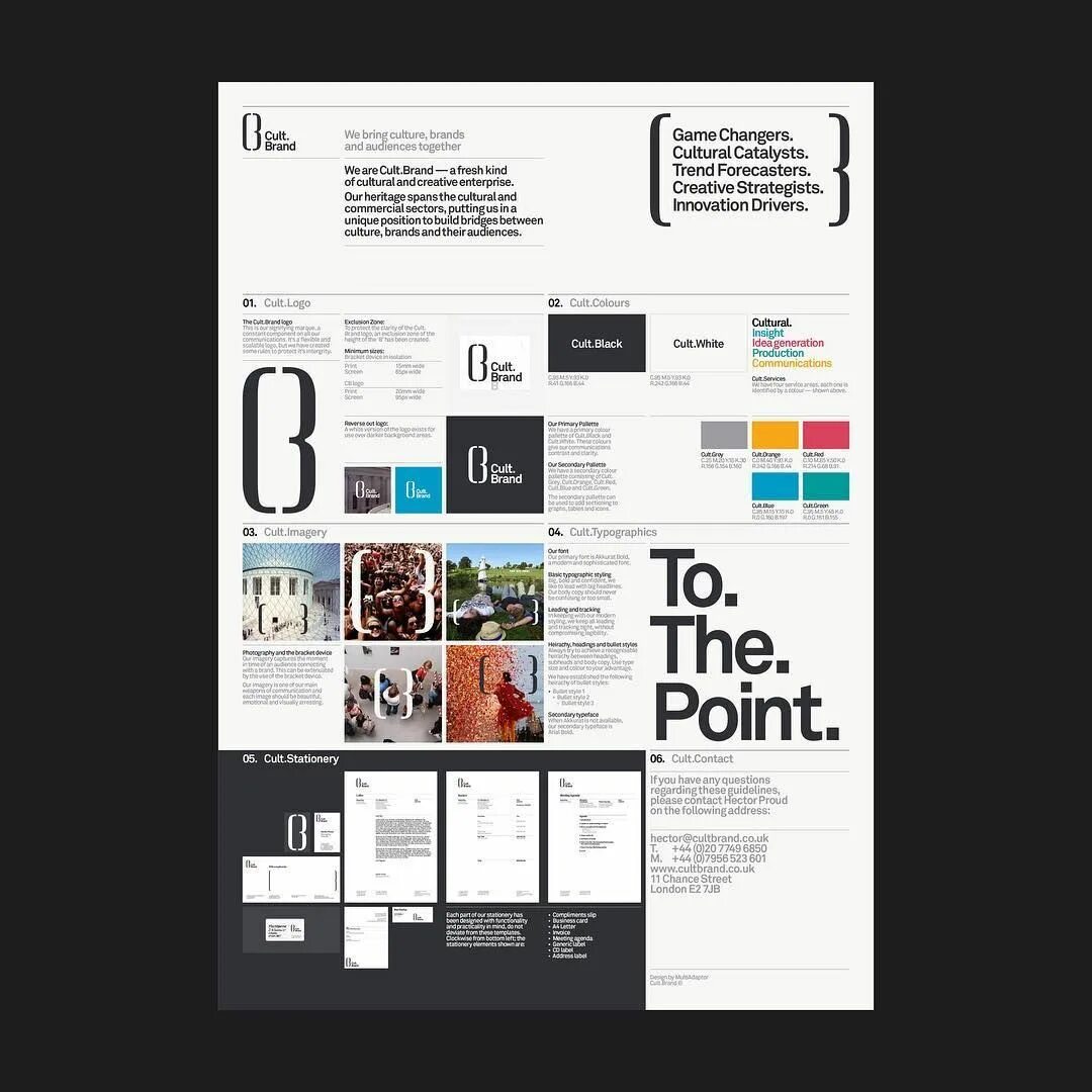 Brand page. Cult brand. Logo Guideline Grid.