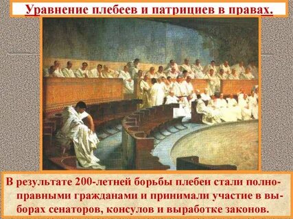 Рассказ борьба патрициев и плебеев
