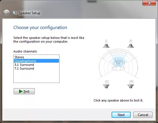 Windows audio settings