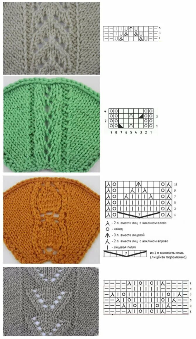 Узоры спицами для реглана