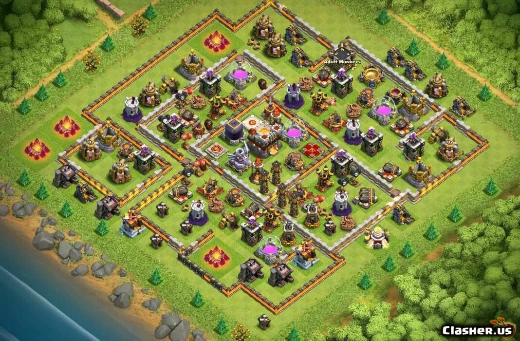 Th 11. Th 11 base. th11 base link. ратуша 6 лвл. clash of clans 11 home.