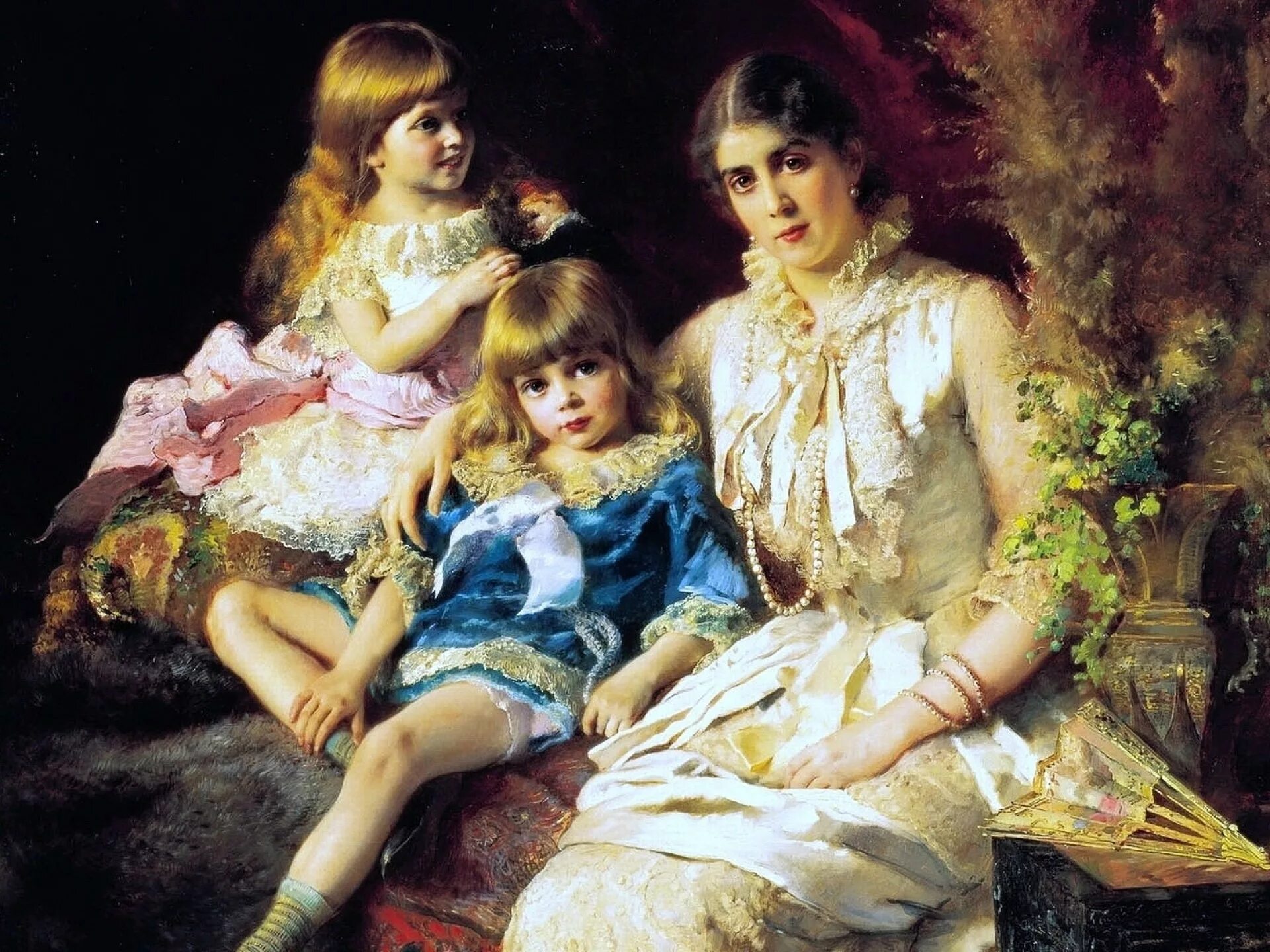 Образ семьи в произведениях молодых художников. Маковский семейный портрет 1882.