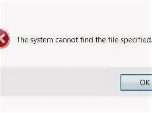 The system cannot find