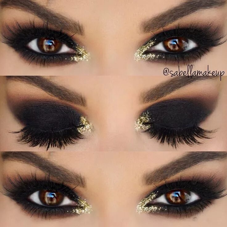 Вечерний смоки макияж для карих глаз Pin by Настя on Макияж Black eye makeup, Natural eye makeup, Dramatic eye makeup