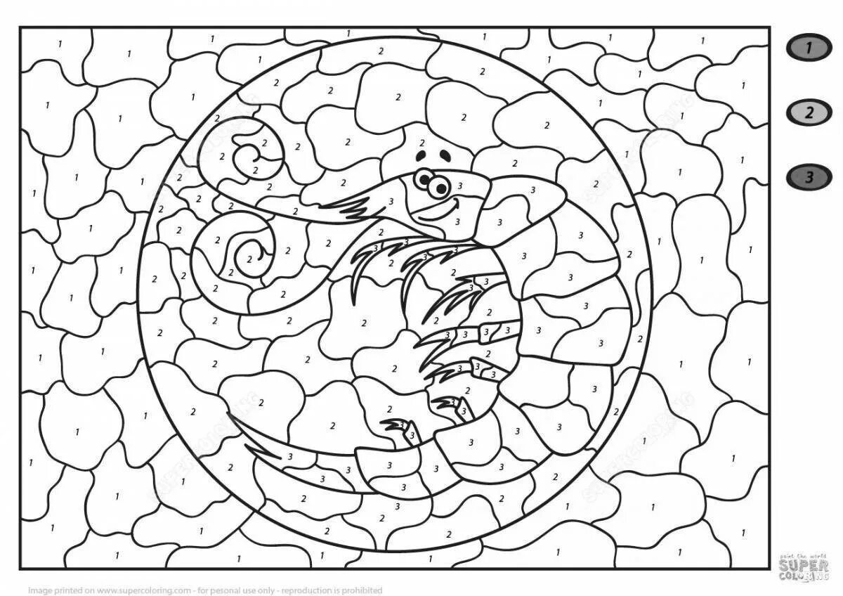 Paint by number coloring game