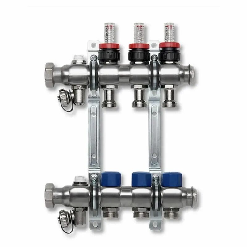Гребенка коллектор 1 1\4. Коллектор Sanha. Коллектор (гребенка) с 8-ю (4x4) соединительными головками ГМ-80. Гребенки Sanha для теплого пола. Коллектора цены купить