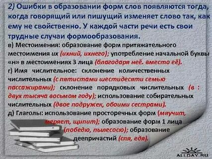 Ошибки связанные с образованием слов