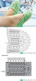 Вязание тапочки со схемой