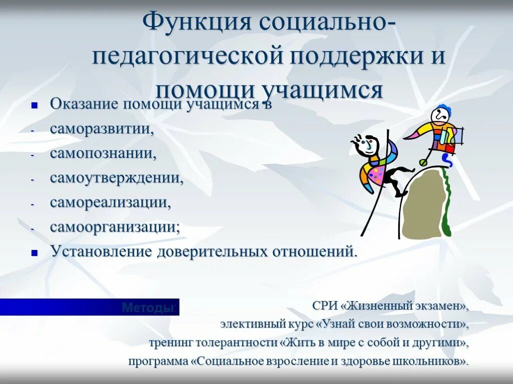 Социальная поддержка учащимся