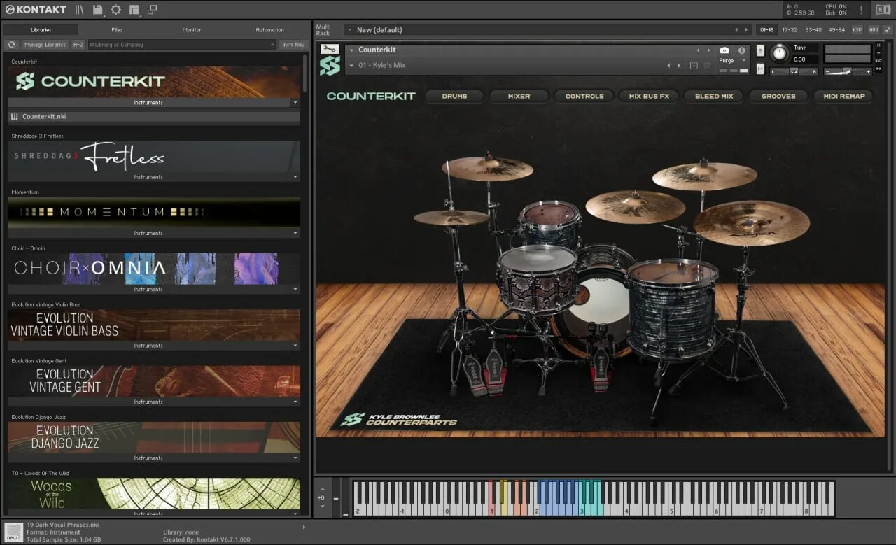 Abbey Road Modern Drums Kontakt Library. Bogren Digital KRIMH Drums Kontakt Pro. Orchestral Tools ? Berlin Strings Exp d first Chairs 2.0 (Kontakt).