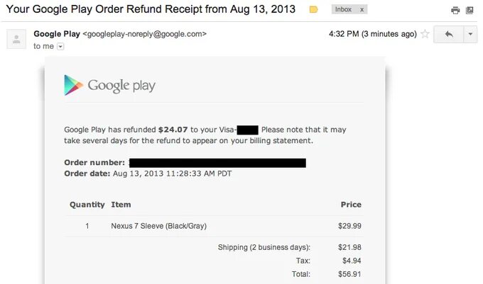 Order refunded. Чек гугл плей. Что такое номер заказа Google. Чек покупки в гугл плей. Образец чека в гугл плей.