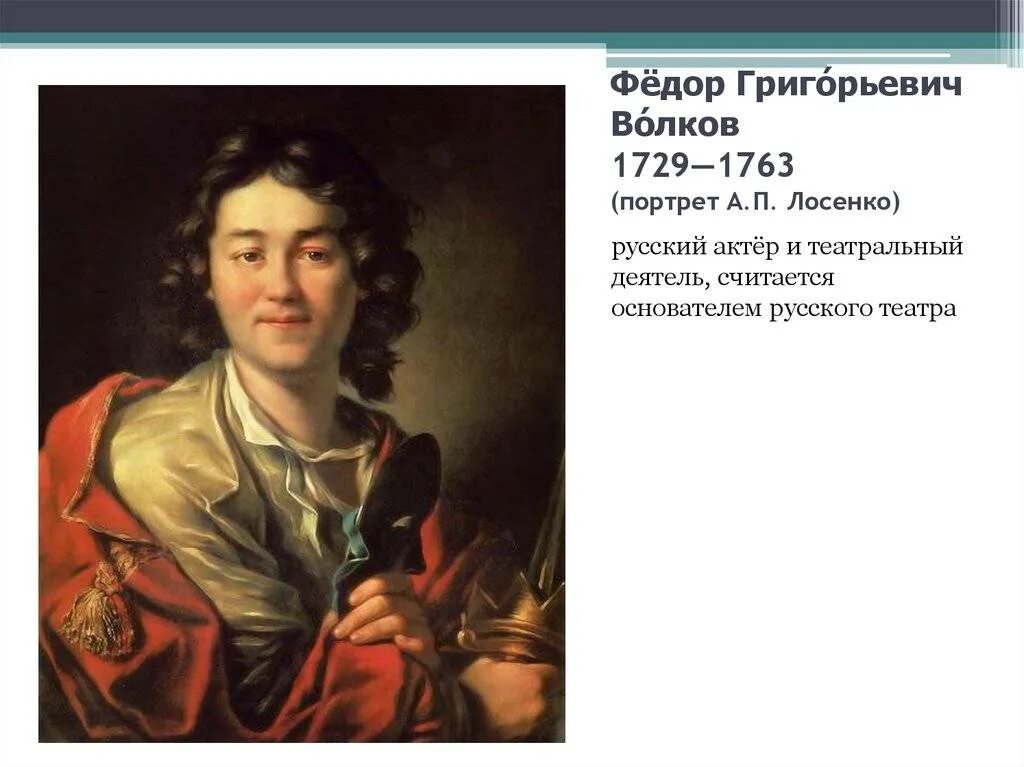 Ф г рф. Портрет актёра ф. Волкова (1763). Лосенко а п портрет ф г Волкова. А. Лосенко. Портрет актера ф.г. Волкова 1763г..