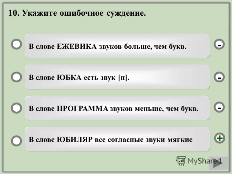 Укажите ошибочное суждение в слове ошибочный