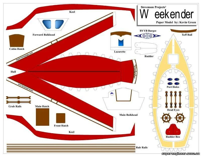 Корабль для склеивания. Чертежи яхты Викендер. Чертеж парусной яхты Викендер. Моделькорабл из бумаги. Модель катера из бумаги.