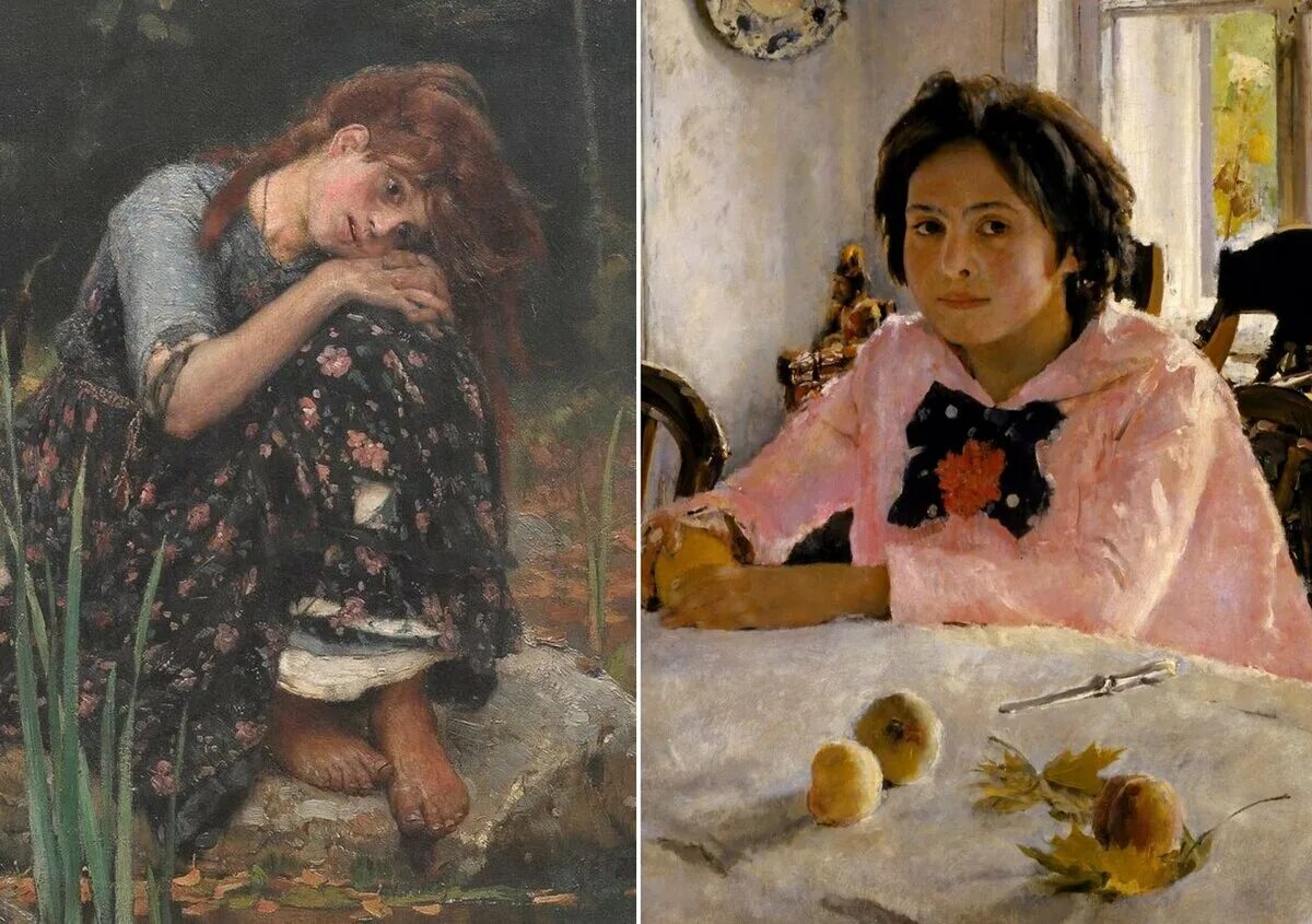 Серов девочка с персиками. Девка с персиками картина. Девочка с персиками картина Третьяковская галерея.