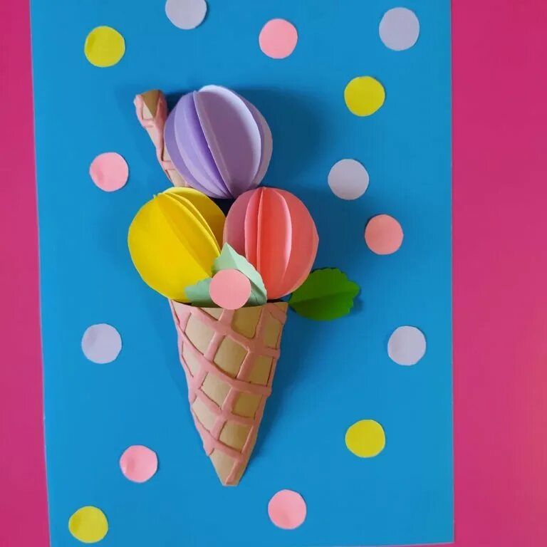 поделка мороженое своими руками. поделка мороженое для детей. кулинарные мастер классы для детей. объемное мороженое. поделка мороженое из бумаги.