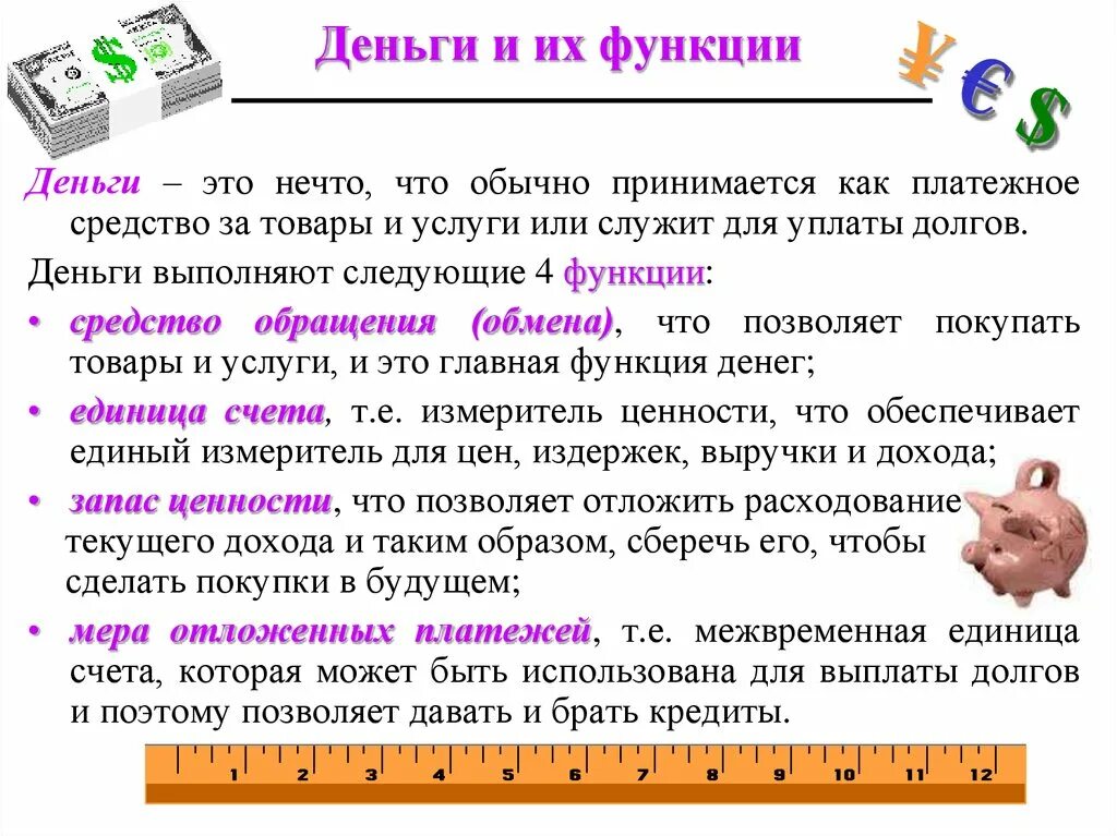 Понятие денег обществознание 8 класс. Понятие денег и их функции. Деньги и их функции в экономике. Деньги функции денег. Сообщение о функциях денег.