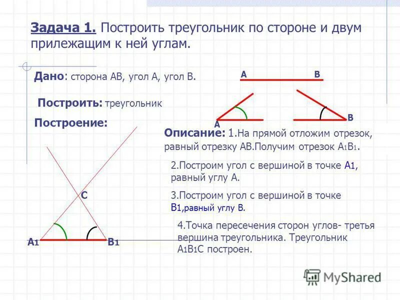 Построение треугольника по 3 элементам. Построение треугольника по 3 элементам