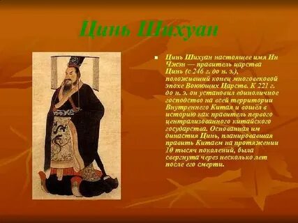 Правление цинь шихуана явление