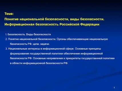 Национальная безопасность термины