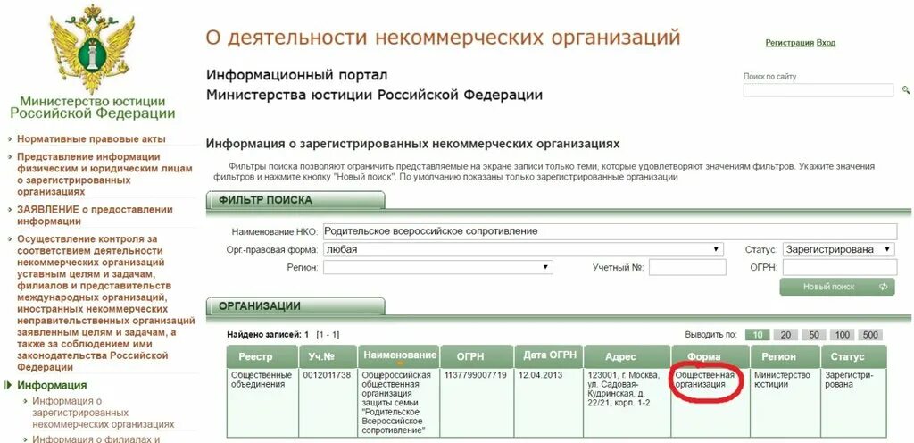 Портал о деятельности некоммерческих организаций. Сопротивление реестра. Зарегистрированные религиозные организации в России список Минюст.