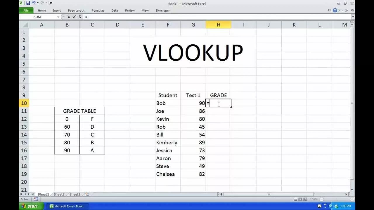 Vlookup excel