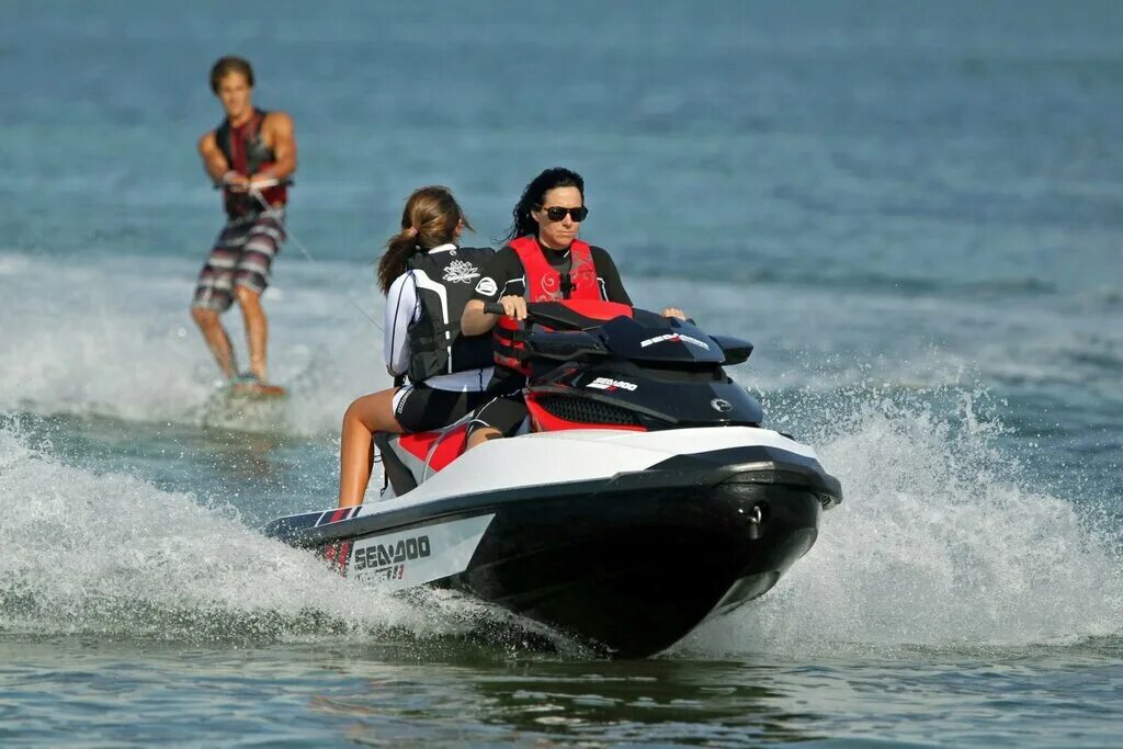 Laura can sail a jet ski
