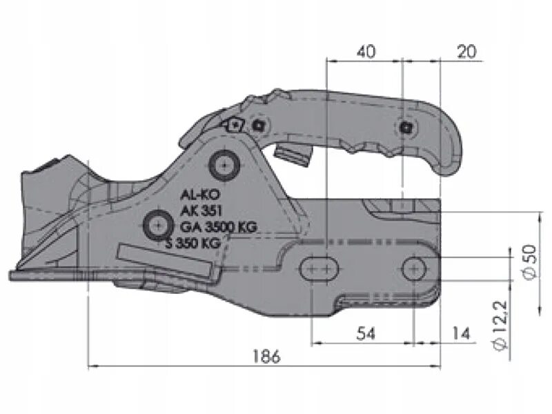 Головка сцепная прицепа профи v ак 351 - 3500/350кг чугун круг. D=50/60mm. Головка сцепная прицепа профи v ак 351 - 3500/350кг чугун круг. Замковое устройство ak 350. Ak 351.