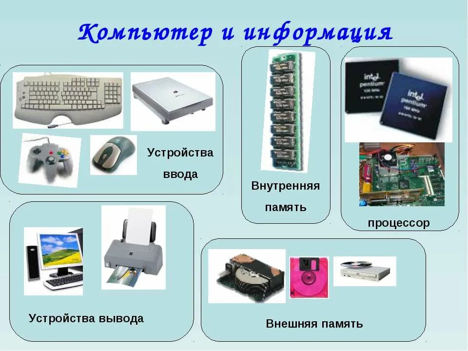 Распредели устройства по группам. Схема устройство ввода устройство вывода процессор внешняя память. Процессор внутренняя память внешняя память устройства ввода и вывода. Ввод и вывод информации. Устройства ввода и вывода компьютера схема.