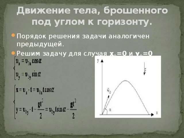 Физика движение под углом к горизонту. Движение тела брошенного под углом к горизонту. движение тела брошенного под углом к горизонту задачи. задачи на тело брошенное под углом к горизонту. движение тела под углом к горизонту задачи.